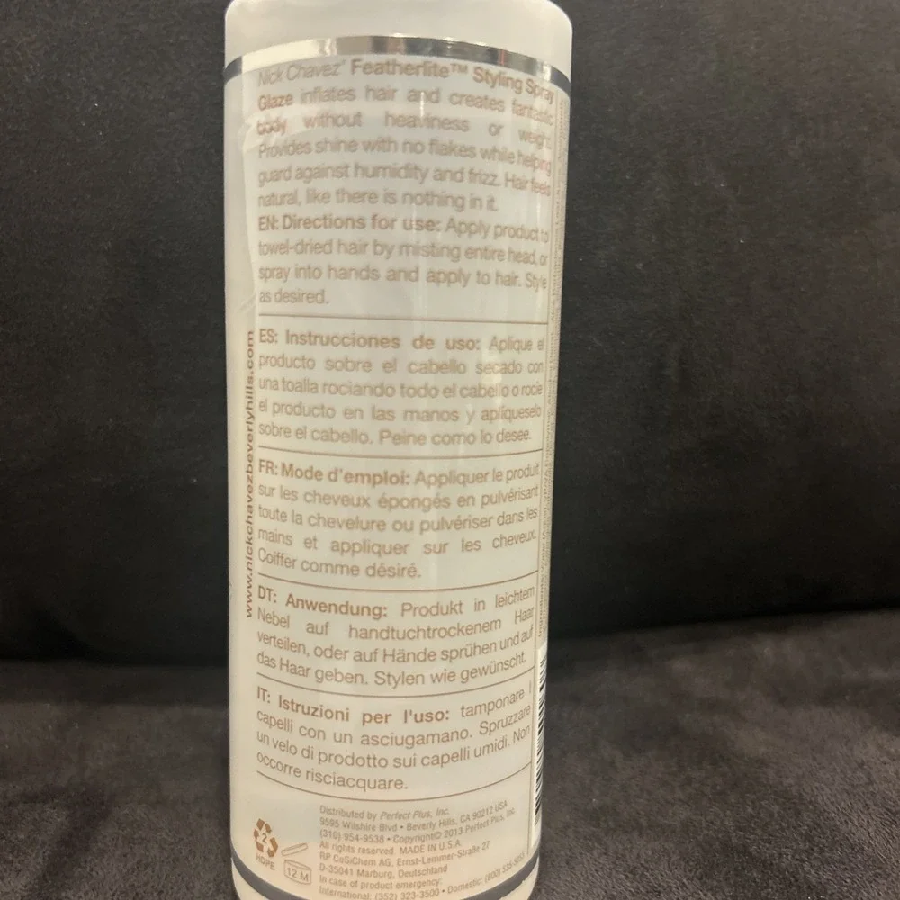 Nick Chavez FeatherLite Styling‎ Spray Glaze 8 oz Rare with Pump